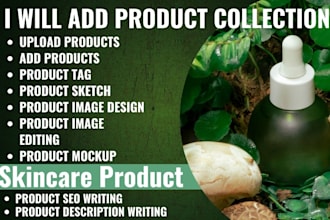 shopify product upload add product collection do product mockup seo description