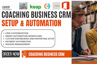 setup coaching business CRM upcoach bonsai paperbell satori profi clickup keap