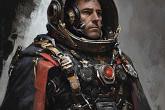 do a sci fi art, fantasy sci fi character art