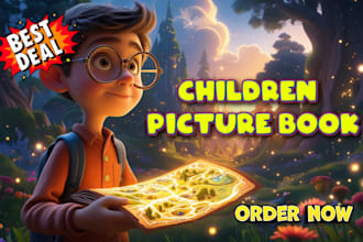 draw children book illustration, children storybook design, book cover