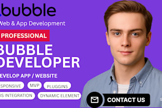 build responsive bubble io web app, CRM, mvp or saas platform