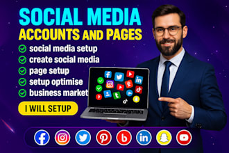 create all social media set up business page and optimize