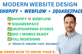 design and redesign webflow, shopify dropshipping, squarespace website