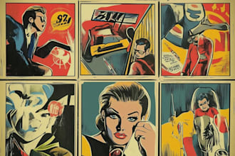 draw a retro vintage comic illustration