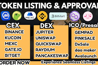 list meme coin token ico listing on coingecko  coinmarketcap binance approval