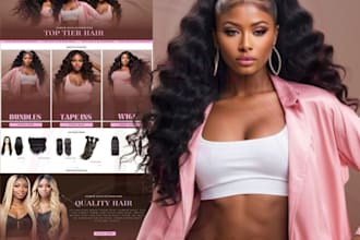 build hair extension shopify store, wix hair extension website, beauty store