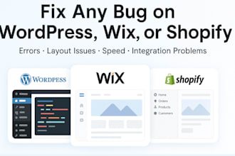fix wix wordpress shopify bug troubleshoot any issues and mobile responsiveness
