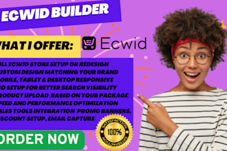 setup ecwid website design and redesign ecwid SEO store promtion to boost sales