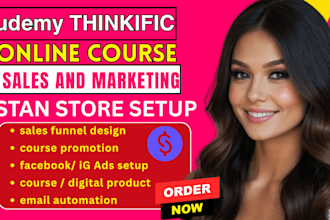 do udemy thinkific kajabi online course promotion or stan store digital products