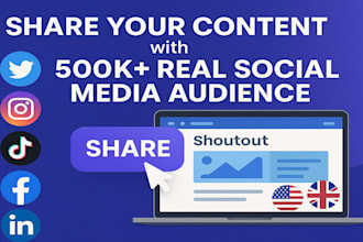 share your website or content with 500k social media linkedin tiktok x in USA UK