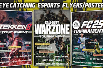 design unique esports or gaming flyer poster for events