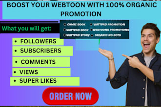 do organic promotion for your webtoon, webton tapas, wattpad, manga, webcomic