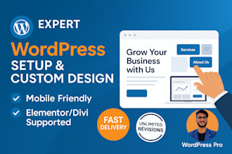 do complete wordpress setup customization and woocommerce integration