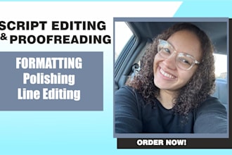 write, edit, format screenplay, tv series, feature film script, movie script
