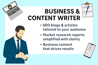 write SEO blogs, rds, business content, screenplays