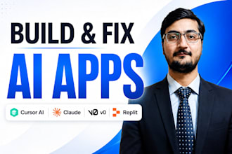 build and fix ai apps using cursor ai, claude, v0, replit