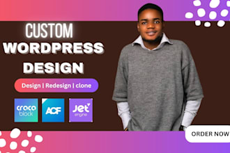 design custom wordpress website using crocoblock, elementor pro, jet engine