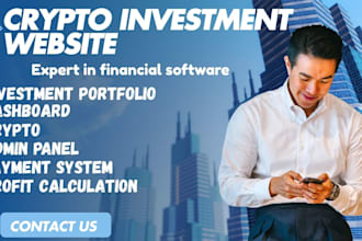 create a professional cryptocurrency investments website with dashboard