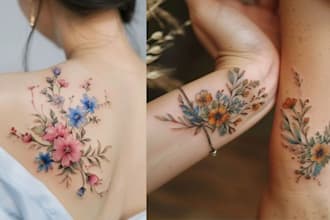 create floral tattoo design with mandala, flowers or custom any type of tattoo