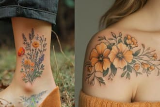 make eye catchy floral tattoo sketch, mandala flower sketch or flower tattoo