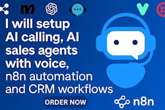 setup ai calling, ai sales agents with voice, n8n automation and CRM workflows