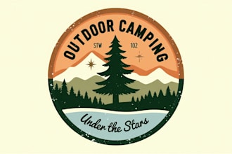 make amazing outdoor camping logo for your company