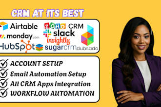 setup sugarcrm monday hubspot insightly airtable zoho crm