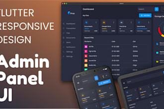 develop mobile app admin dashboard, web or mobile, with flutter web or react