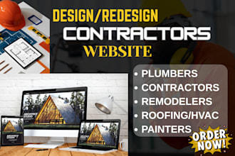 design, roofing, plumbing, hvac, handyman construction wordpress website