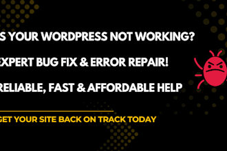 wordpress errors and bugs to restore full functionality