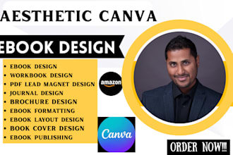 do canva design for ebooks, lead magnet, journal, workbook design for amazon kdp