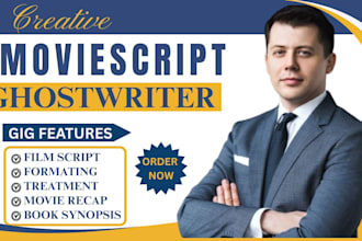 write your film script, screenplay, TV series feature film script, comedy script