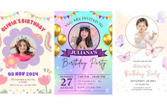 do custom design wedding card,digital invites,kids birthday flyer party invites