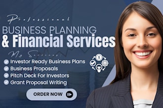 create investor ready sba business plan, financial plan, pitch deck for startups