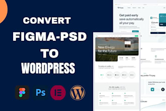 convert figma to wordpress, PSD to  wordpress and figma to elementor