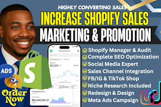 social media marketing manage or promote shopify etsy  facebook ads, tiktok shop