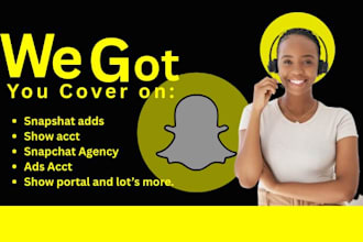 do snapchat agency account, show portal, ads setup, and campaign management