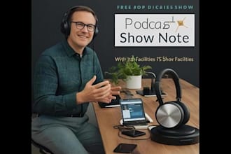 write podcast show notes with summaries and key takeaways