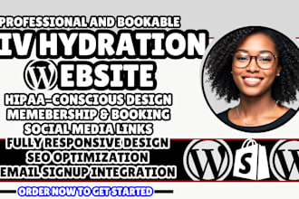 iv hydration website wellness clinic website medspa website medical booking site