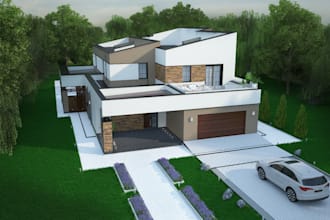 remodel real estate, landscape lawn, loggia room, living space, virtual staging