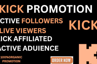 do organic kick channel promotion, kick followers, to edit gaming video