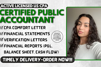 prepare US CPA letter, notary letter, financial statements, CPA financial audit