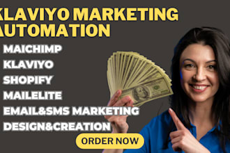 setup or manage shopify klaviyo email marketing, mailchimp, mailerlite expert