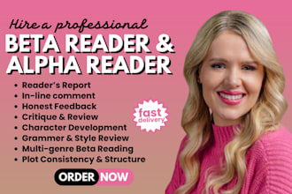 alpha, beta read proofread or critique your non fiction novel romance memoir