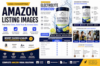 design amazon product listing images or a plus content or store front