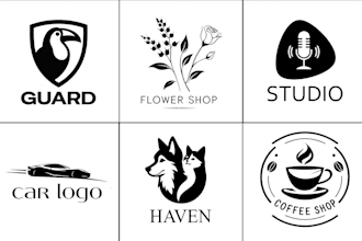 design minimalist black and white logo for your brand