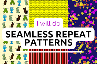 create allover seamless repeat pattern designs for fabric, textile, etc