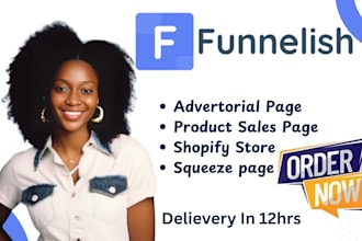 clone funnelish advertorial page shopify store product squeeze sales page