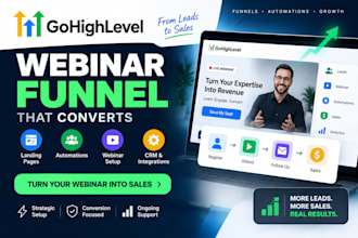 build gohighlevel webinar funnel a2p landing page automation a2p webinar expert