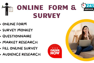 do market research, create online survey, online form, audience research